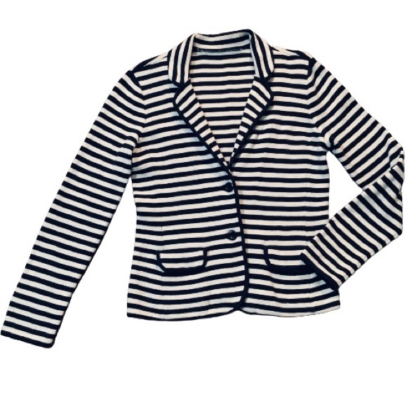 Banana Republic Jacket Knit Blue & White Size S - Picture 1 of 6